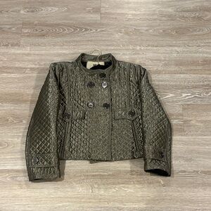 Quilted Gray Silver Burberry Coat